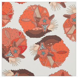 Tissu ivoire de polka de renard