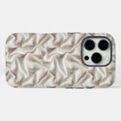 Tissu ivoire neutre-Look iPhone Coque dur (Verso (horizontal))