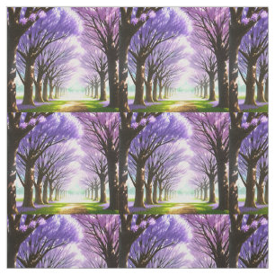 Tissu Jacaranda Arbres Mystique à fleurs violettes, tiss