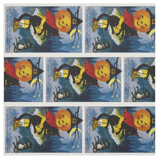Tissu Jack o'Lantern sorcière (Échantillon)