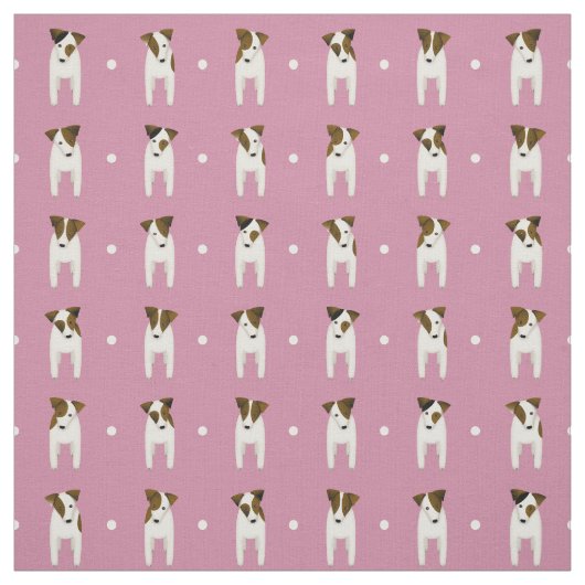 Tissu Jack Russell Terriers pin point poussiéreux rose n (Échantillon)