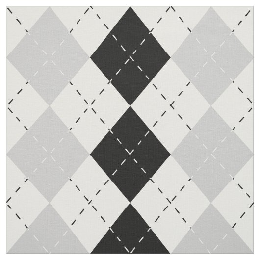 Tissu Jacquard blanc et gris noir (Échantillon)