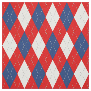 Tissu Jacquard blanc rouge