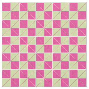 Tissu Jacquard Checks rose et vert