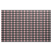 Tissu Jacquard gris noir rose rétro (Yard)