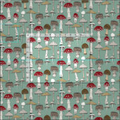 Tissu jade de champignons (Carreau)