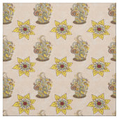 Tissu J'adore modèle de broderie de café (Échantillon)