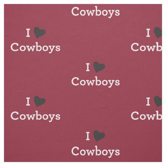 Tissu J'aime des cowboys (Échantillon)