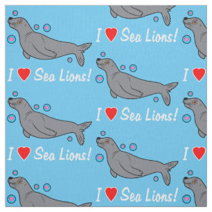 Tissu J'aime des otaries !