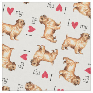 Tissu J'aime la ma Norfolk Terrier