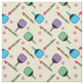 Tissu J'aime le jaune pastel du pickleball (Échantillon)