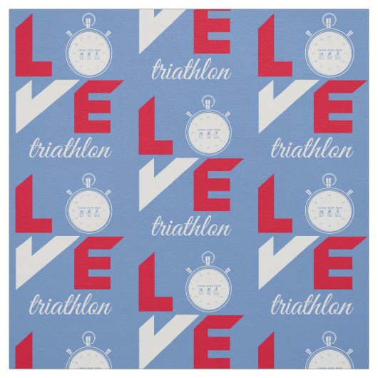 Tissu J'aime le triathlon (Échantillon)