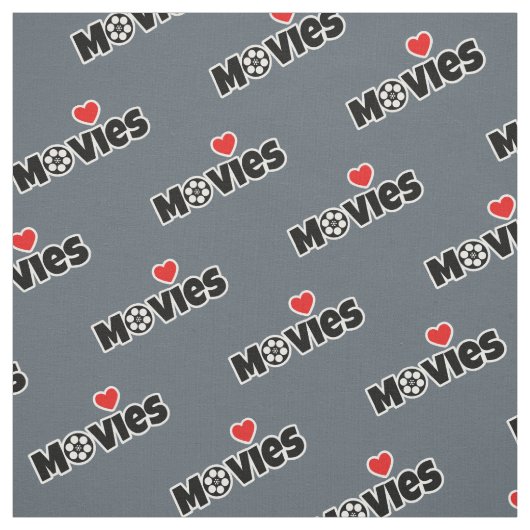 Tissu J'aime les films (Échantillon)