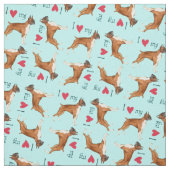 Tissu J'aime ma boîte (Échantillon)