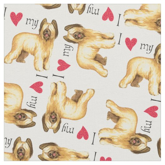 Tissu J'aime ma Briard (Fermer)