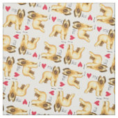 Tissu J'aime ma Briard (Échantillon)