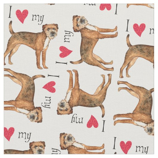 Tissu J'aime ma frontière Terrier (Fermer)