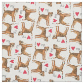 Tissu J'aime ma frontière Terrier (Échantillon)