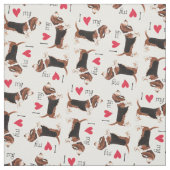 Tissu J'aime ma peau de Basset (Échantillon)