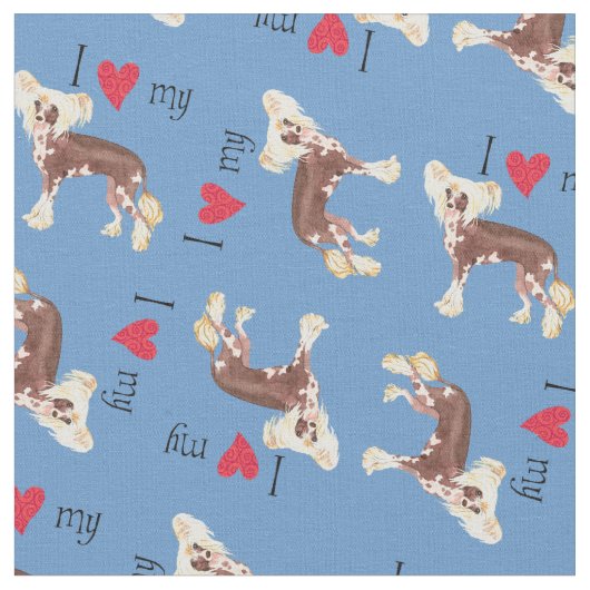 Tissu J'aime ma pilée chinoise (Fermer)