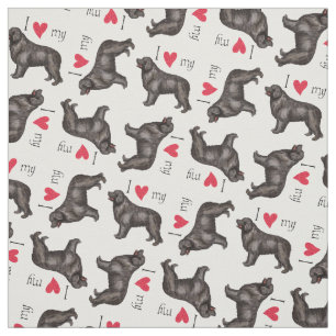 Tissu J'aime ma Terre-Neuve