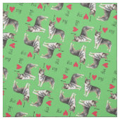 Tissu J'aime ma Vallhund suédoise (Échantillon)