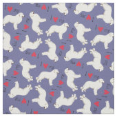 Tissu J'aime mes grandes Pyrénées (Échantillon)