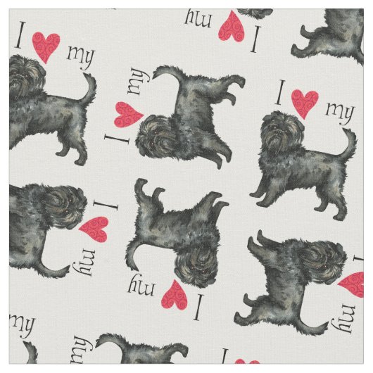 Tissu J'aime mon Affenpinscher (Fermer)