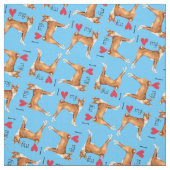 Tissu J'aime mon Basenji (Échantillon)