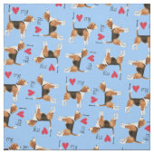 Tissu J'aime mon Beagle (Échantillon)