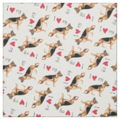 Tissu J'aime mon berger allemand (Échantillon)