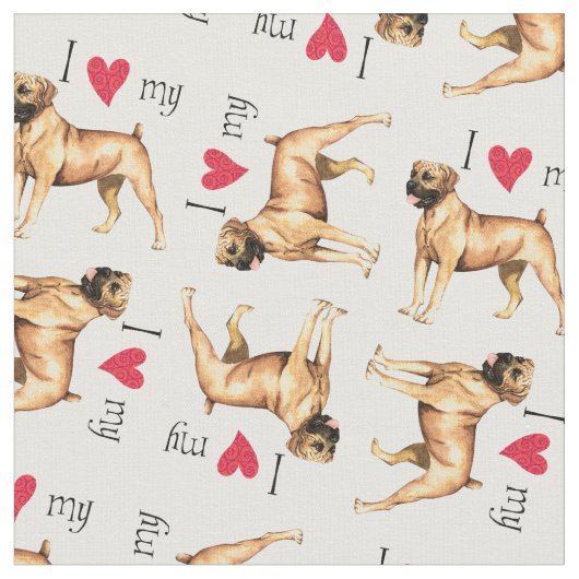 Tissu J'aime mon boerboel (Fermer)