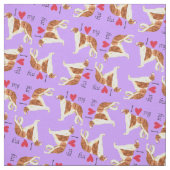 Tissu J'aime mon Borzoi (Échantillon)