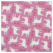 Tissu J'aime mon Bull Terrier (Échantillon)