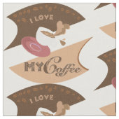 Tissu J'aime mon café Retro Java (Fermer)