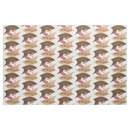 Tissu J'aime mon café Retro Java (Fat Quarter)