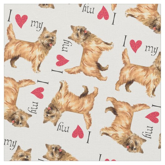 Tissu J'aime mon cairn Terrier (Fermer)