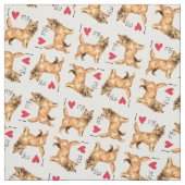 Tissu J'aime mon cairn Terrier (Échantillon)