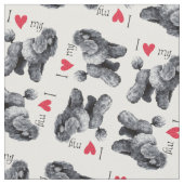Tissu J'aime mon caniche miniature (Fermer)
