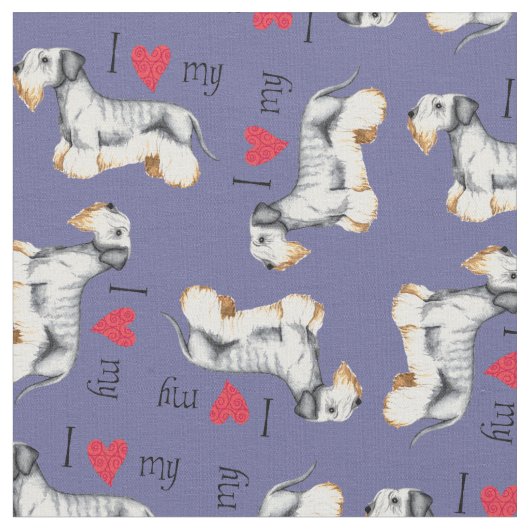 Tissu J'aime mon Cesky Terrier (Fermer)