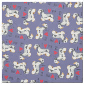 Tissu J'aime mon Cesky Terrier (Échantillon)
