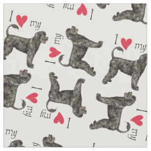 Tissu J'aime mon chien d'eau portugais