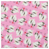 Tissu J'aime mon chinois japonais (Échantillon)