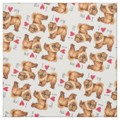 Tissu J'aime mon Chow Chow (Échantillon)