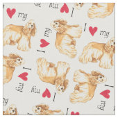 Tissu J'aime mon cocker (Fermer)