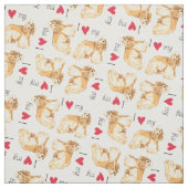 Tissu J'aime mon cocker (Échantillon)