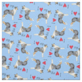 Tissu J'aime mon colley lisse (Échantillon)