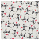 Tissu J'aime mon Coonhound de Bluetick (Échantillon)