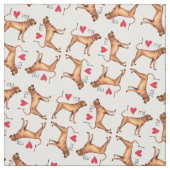 Tissu J'aime mon Coonhound de Redbone (Échantillon)