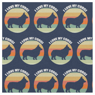 Tissu J'Aime Mon Corgi